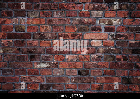 Old brick wall close-up, red Stock Photo