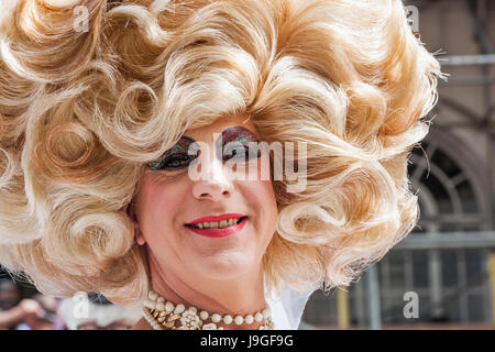 England, London, The Annual Gay Pride Parade, Drag Queen Stock Photo