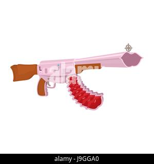 love Weapon isolated. Gunl ammunition heart on white background. Pink weapons Stock Vector