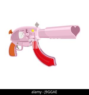 love Weapon isolated. Gunl ammunition heart on white background. Pink weapons Stock Vector