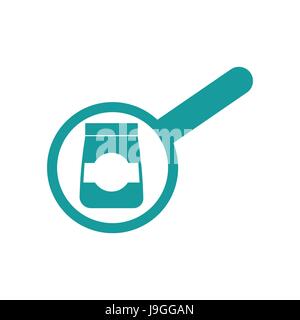 Goods Search sign. Magnifying glass and packaging. Business finance icon Stock Vector