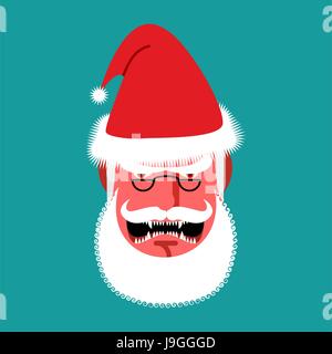 Angry Santa Claus. Red with anger people. grumpy shouts Stock Vector