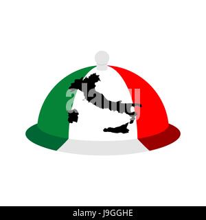 Italy dish tray sign isolated. Food Italian national cuisine logo. Stock Vector