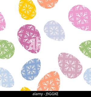 Easter seamless pattern. Easter egg background. Texture for Easter holiday. Many Easter eggs. Colored, multicolored traditional Easter eggs Stock Vector