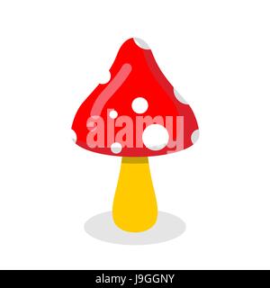 Amanita. Poisonous toxic fungus. Dangerous plant. poison psychedelic mushroom Stock Vector