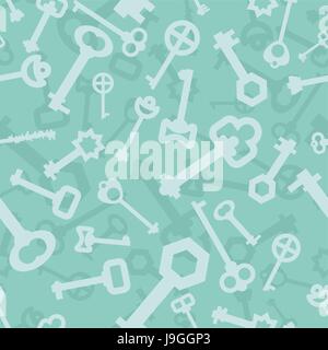 Old key seamless pattern. Lot vintage key from lock. Retro Key door ornament. Texture to fabric. Stock Vector