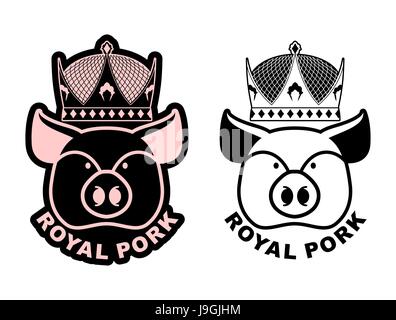 king pig crown pork bacon theme cartoon vector Stock Vector Image & Art -  Alamy