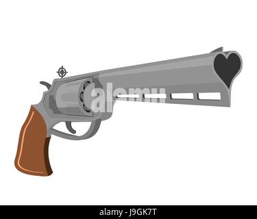 Love Gun. Weapons for shooting kisses. Magnum heart Stock Vector