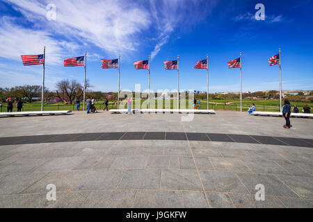 Tourists enjoying the view from the Washington Monument, Washington, DC USA Stock Photo