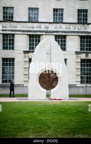 The Iraq And Afghanistan Memorial. War memorial in London for British citizens in the Gulf War, the Afghanistan War and the Iraq War by the sculptor P Stock Photo