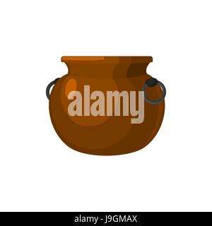 cauldron empty. Pot isolated. metal boiler. Magic Witches  bowler Stock Vector