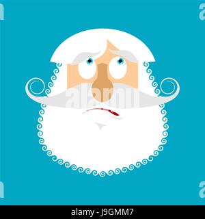 Old man Surprised Emoji. senior with gray beard face astonished emotion isolated Stock Vector