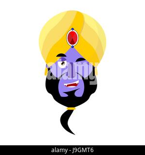 Genie winks Emoji. Magic ghost happy emotion Stock Vector