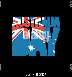 Australia Day. patriotic holiday. Australian flag in grunge style. Stock Vector