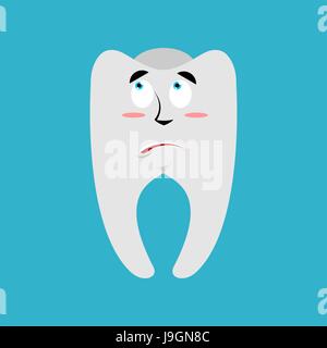 Tooth surprised Emoji. Teeth astonished emotion isolated Stock Vector