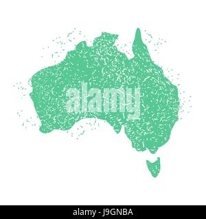 Australia Map grunge style. Australian land territory. Spray and brush strokes. State patriotic sign Stock Vector