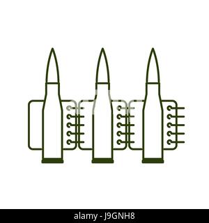Bullets clip line style. Ammunition sign icon Stock Vector
