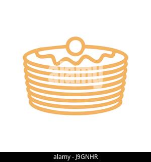 Pancakes line icon. Symbol for bakery. Production bread ingredient Stock Vector