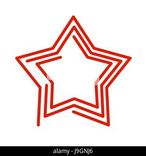 Star line style. Red Abstract sign on white background Stock Vector
