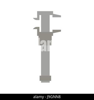 Calipers isolated. Tool on white background. turn-screw flat Stock Vector