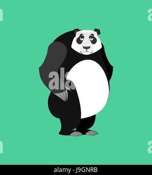 Panda sad Emoji. Chinese bear sadness emotion isolated Stock Vector