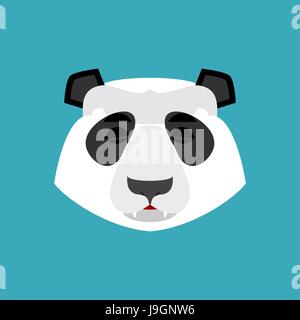 Panda sleeping Emoji. Chinese bear asleep emotion isolated Stock Vector
