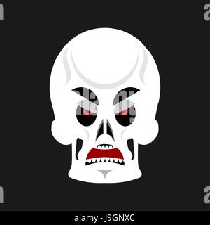 Skull Sad Emoji. skeleton head sorrowful emotion isolated Stock Vector ...
