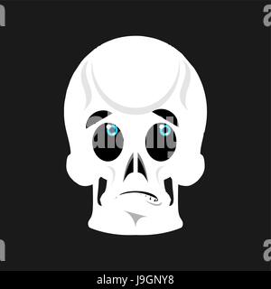 Skull Surprised Emoji. skeleton head astonished emotion isolated Stock Vector