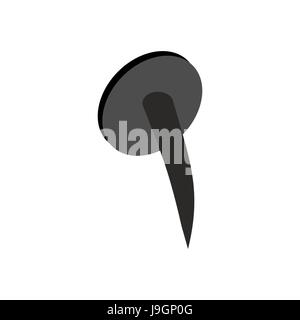Bent nail isolated. Industrial object. Fastening on white background Stock Vector