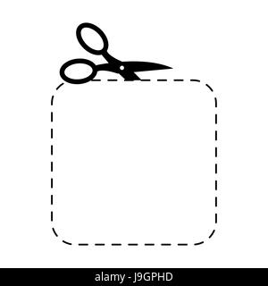 Scissors square template sign. Symbol cut with shears Stock Vector