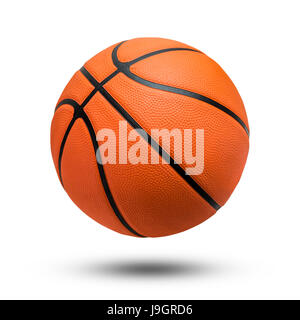 Basketball ball over white background. Basketball isolated. orange color Basketball. File contains a clipping path. Stock Photo