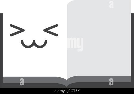 kawaii open notebook Stock Vector