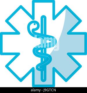 caduceus medical shield Stock Vector