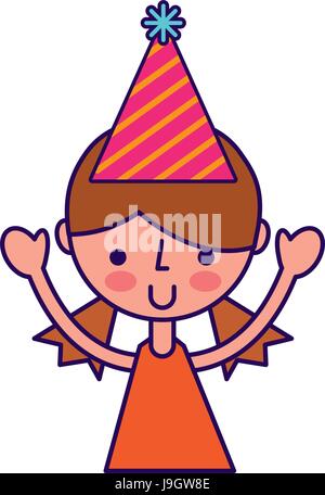 upperbody party girl cartoon Stock Vector