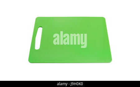 Plastic kitchen cutting board. Isolated on white background. Stock Photo