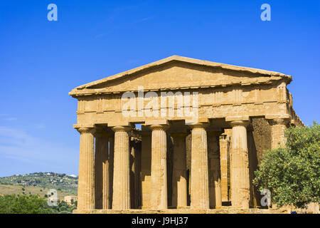 Abstract and conceptual of ancient Greece in Agrigento. The Greek Temple of Concordia, the ancient city of Akragas, located in the valley of the templ Stock Photo