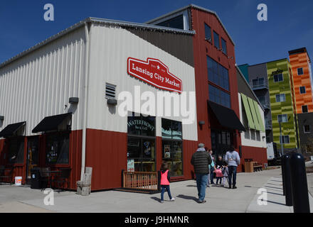 LANSING, MI - MARCH 27:  The Lansing City Market, shown here on March 27, 2016, was established in 1909. Stock Photo