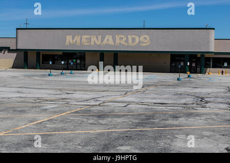 Indianapolis - Circa June 2017: Recently shuttered Menards Home Improvement location. Retail stores are under pressure from internet shopping sites I Stock Photo