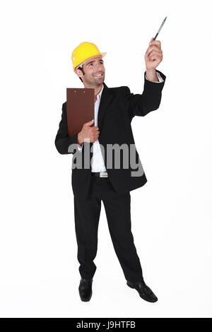blank, european, caucasian, civil, able, capable, clipboard, backdrop, Stock Photo