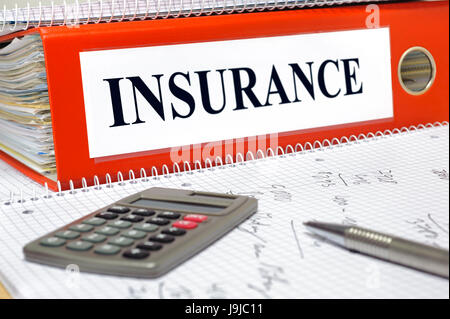 file folder marked for insurance documents Stock Photo