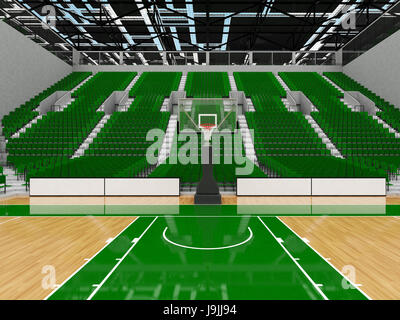 Vip Box Sports Arena Beautiful sports arena for basketball with green seats and VIP boxes ...
