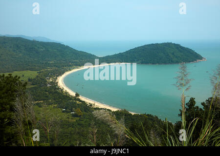 View of Vinh Nam Chon Beach from Hai Van Pass, near Da Nang, Vietnam Stock Photo