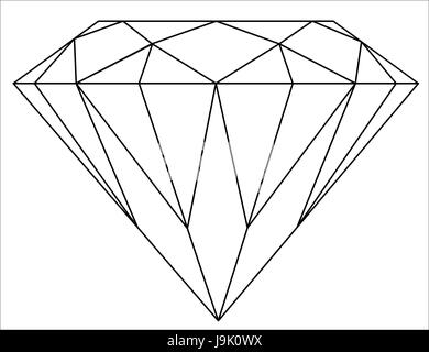 Simple Diamond Line Icon. Symbol And Sign Illustration Design. Isolated 