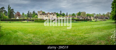 Hever Castle, England - April 2017 : Hever Castle and its beautiful gardens located in the village of Hever, Kent, built in the 13th century, historic Stock Photo