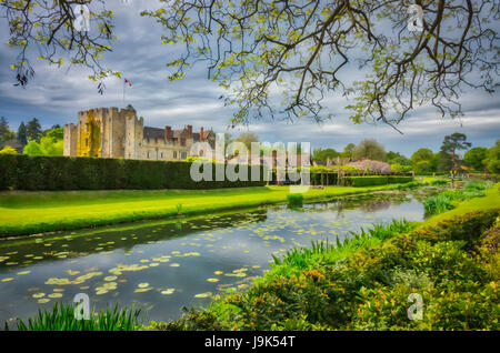 Hever Castle, England -  April 2017 : Hever Castle  located in the village of Hever, Kent, built in the 13th century, historical home of Ann Boleyn, t Stock Photo