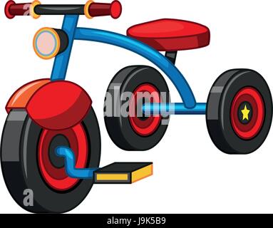 Tricycle with blue and red color illustration Stock Vector