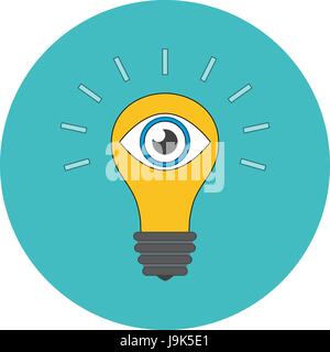Vision concept. Flat design. Icon in turquoise circle on white background Stock Vector