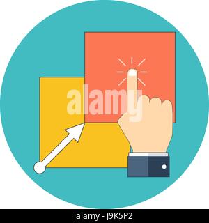 Data copy concept. Flat design. Icon in turquoise circle on white background Stock Vector