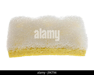 sponge for washing dishes or cleaning the house isolated Stock Photo