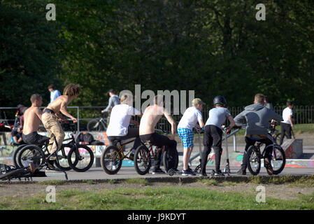 Glasgow Kelvingrove park scene Kelvingrove Skate Park Stock Photo